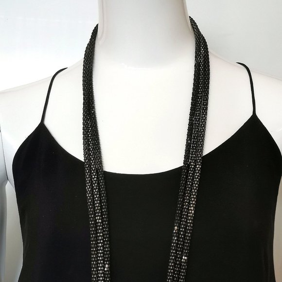 3 for $15/Caracol Signed Multi 3 Strand Long Chain Gunmetal Tone Necklace - Picture 2 of 5